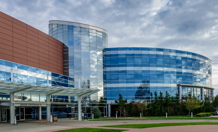 Healthcare facility exterior.